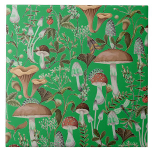 "Mushroom Forrest Green" keramische Tegel Tegeltje