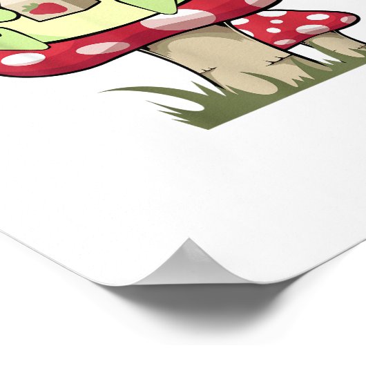 Mushroom Frog Goblincore Mycology Creative Style Poster (Hoek)