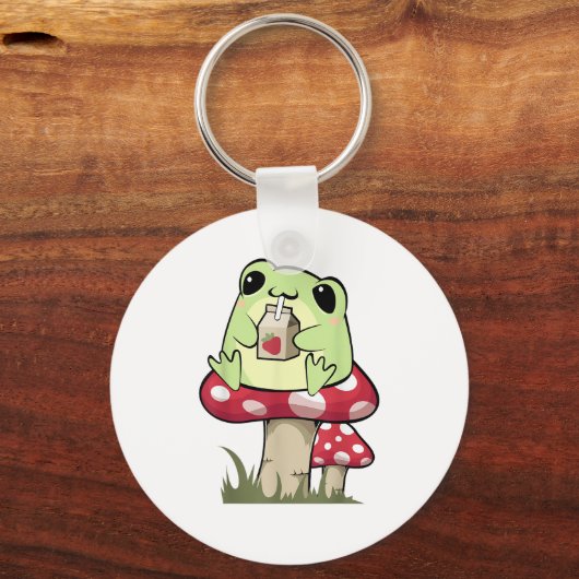 Mushroom Frog Goblincore Mycology Creative Style Sleutelhanger (Voorkant)