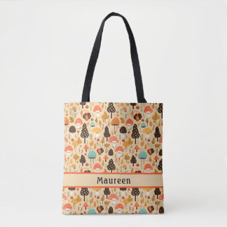 Mushroom Garden Cream Canvas tas