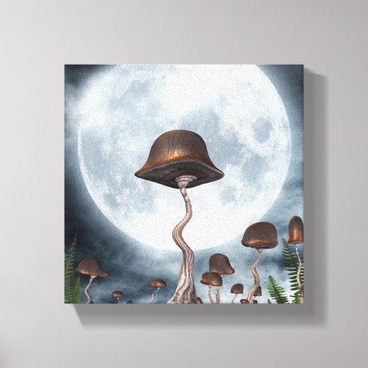 Mushroom Garden Moon Canvas Afdruk (Voorkant)