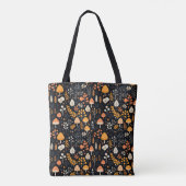 Mushroom Garden Zwarte Canvas tas (Achterkant)