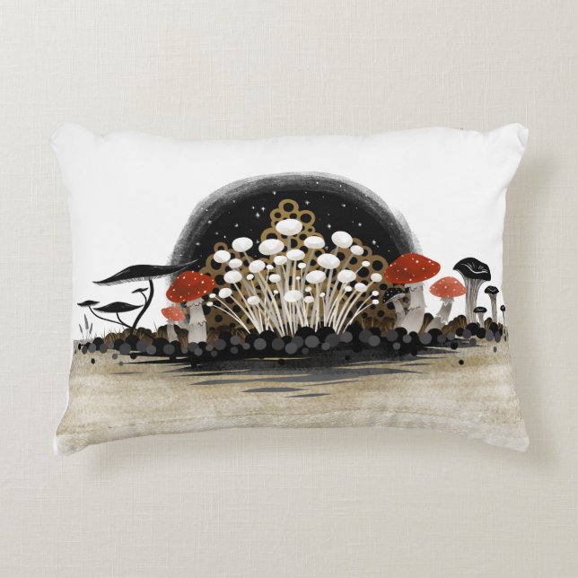 Mushroom Harvest Line Pillow Accent Kussen (Voorkant)