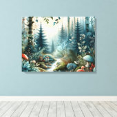 Mushroom Hollow Natuur Forest Creek Canvas Afdruk (Insitu (Houten vloer))