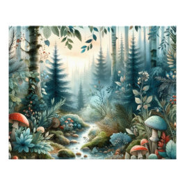 Mushroom Hollow Natuur Forest Creek Foto Afdruk