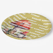 Mushroom House grillige aangepaste naam Papieren Bordje (Gekanteld)