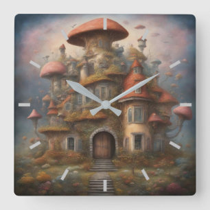 Mushroom House Muur Klok