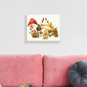 Mushroom huizen en dorp kabouters canvas afdruk (Insitu (Woonkamer))
