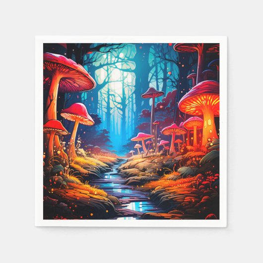 Mushroom kunstwerk servet (Voorkant)