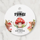 Mushroom Little Fungi Forest Greenery Baby shower Bedankjes Labels (Voorkant)