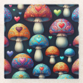 Mushroom Love Glazen Onderzetter (Voorkant)