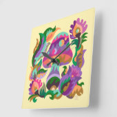 Mushroom Magic Rainbow Trivet Vierkante Klok (Hoek)