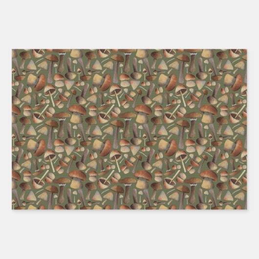 Mushroom Melody Wrapping Paper (3 platte vellen) (Voorkant)