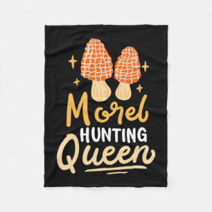 Mushroom Morel Hunting Queen Fleece Deken