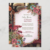 Mushroom Nature Fête Douche Invitation (Devant / Derrière)