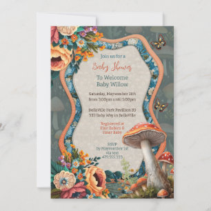 Mushroom Nature Fête Douche Invitation