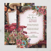 Mushroom Natuur Party Douche Invitation Kaart (Voorkant / Achterkant)