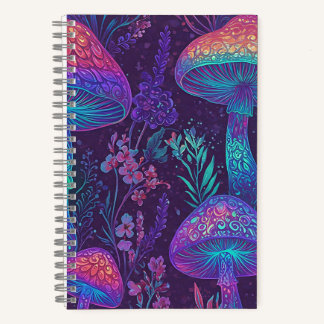 Mushroom Neon Forest Dreamscape Notitieboek