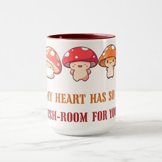 Mushroom Puns - Mijn hart heeft zo veel-ruimte voo Mok (Midden)