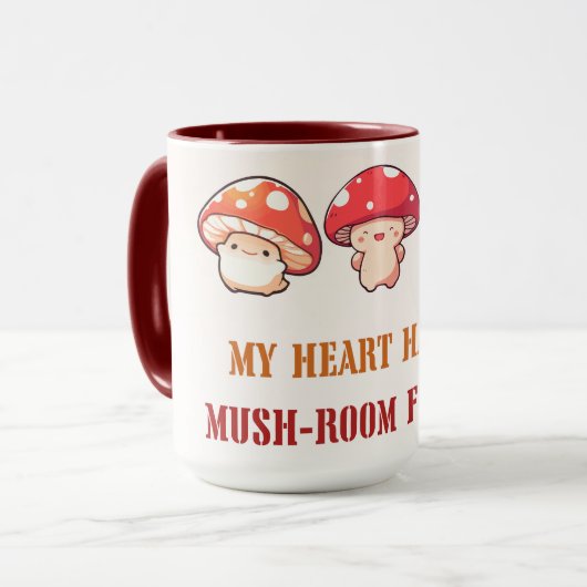Mushroom Puns - Mijn hart heeft zo veel-ruimte voo Mok (Voorkant links)