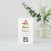 Mushroom QR Code Online Register Baby shower Informatiekaartje (Staand voorkant)