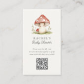 Mushroom QR Code Online Register Baby shower Informatiekaartje (Voorkant)