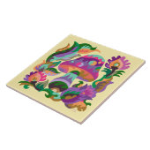 Mushroom Rainbow Magic Keramische Tegel Tegeltje (Zijkant)