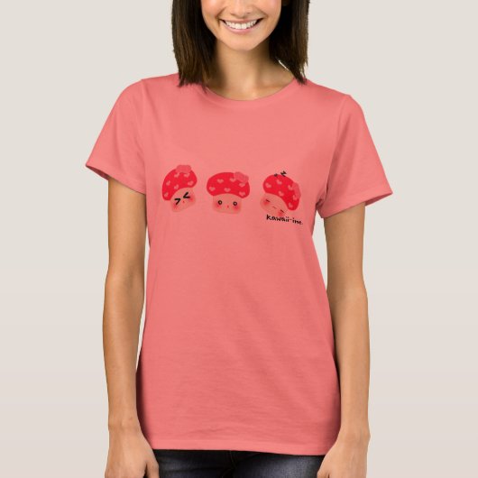Mushroom Red Heart trio T-shirt (Voorkant)