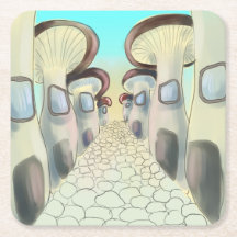 Mushroom stad onderzetters
