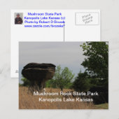 Mushroom State Park Kanopolis Lake Carte POST CART (Devant / Derrière)