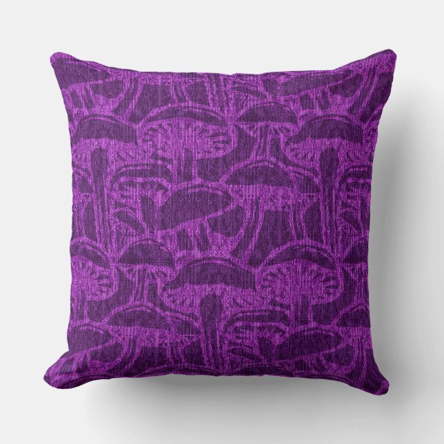 Mushroom story pattern throw pillow kussen (Voorkant)