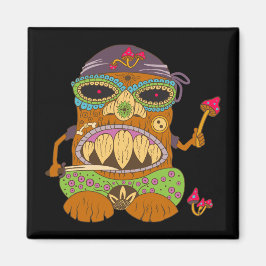 Mushroom Tiki Chef, Grappig Zwart Magneet