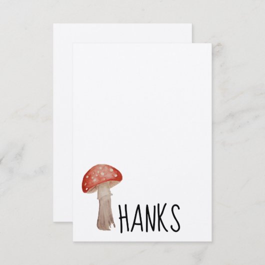 Mushroom Toadstool Merci Note (Devant / Derrière)