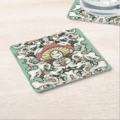 Mushroom Vierkante Kartonnen Onderzetter (Schuin)