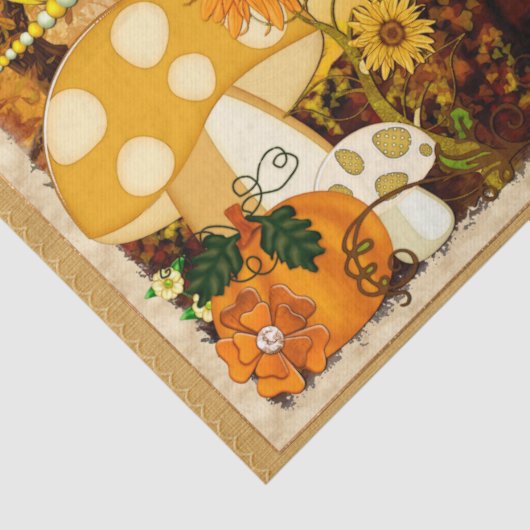 Mushroom Whimsical Autumn Fantasy Tissuepapier (Detail)