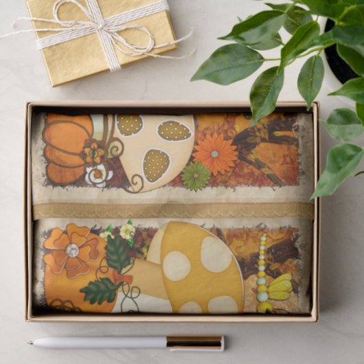 Mushroom Whimsical Autumn Fantasy Tissuepapier (Geschenk)