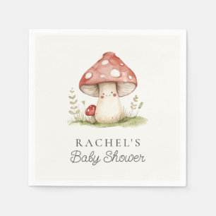 Mushroom Whimsical Gender Neutral Cute Baby Shower Servet