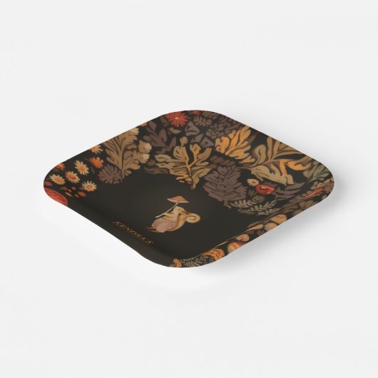 Mushroom Woodland Animal Baby shower Papieren Bordje (Gebogen)