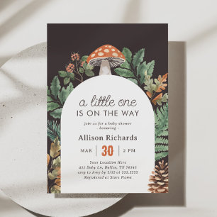 Mushroom Woodland Baby shower Kaart