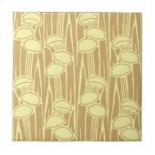 Mushrooms And Grass Pattern Tegeltje (Voorkant)