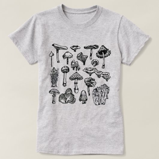 Mushrooms(Ladies) T-shirt (Design voorkant)