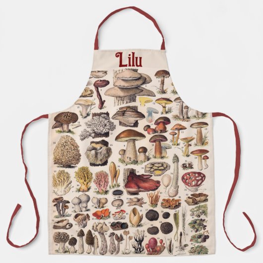 Mushrooms van Adolphe Millot gepersonaliseerd Schort (Voorkant)