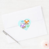Mushy Puffs Champhroom Kawaii Stickers Coeur (Enveloppe)