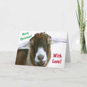 Mushy Romantic Goat Kerstmis Feestdagen Kaart