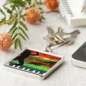 Music2-Premium Square Sleutelhanger (Zijkant)