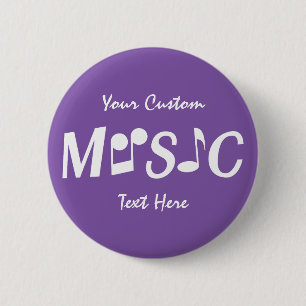 MUSIC aangepaste kleuren en tekstknoppen Ronde Button 5,7 Cm