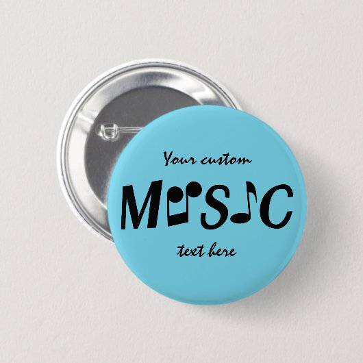 MUSIC aangepaste kleuren en tekstknoppen Ronde Button 5,7 Cm (Voorkant /achterkant)