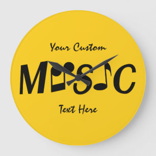 MUSIC aangepaste tekst en kleurwandklok Grote Klok