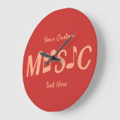 MUSIC aangepaste tekst en kleurwandklok Grote Klok (Hoek)