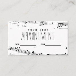 Music-afspraak herinneringskaart Uw volgende bezoe Visitekaartje
